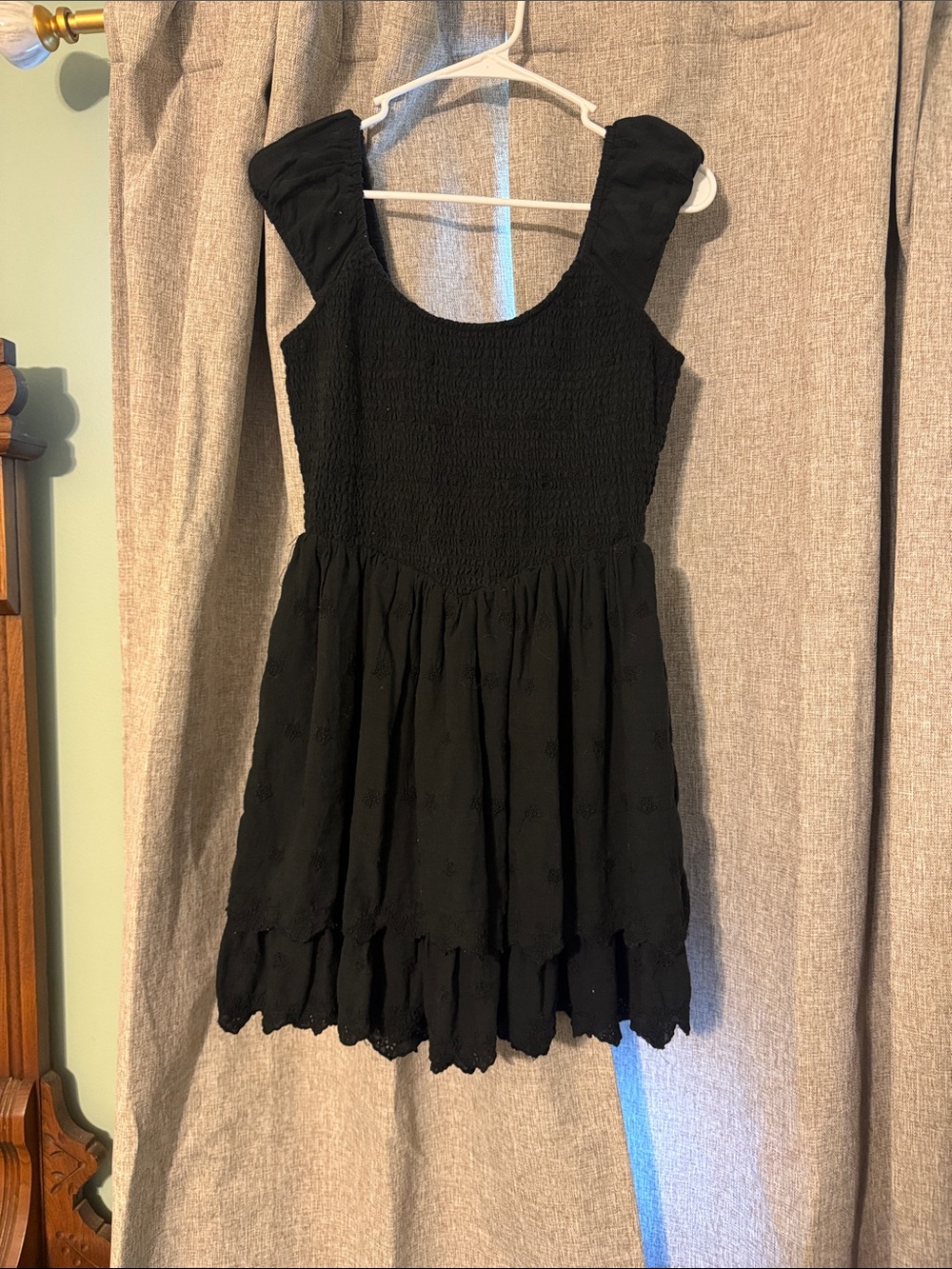 American Eagle Black Smocked Bodice Sundress